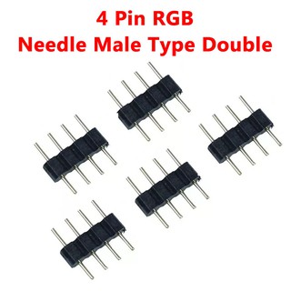 4 Pin RGB Needle Male Type Double Connector Splitter Cable RGB LED Strip Terminal Connector