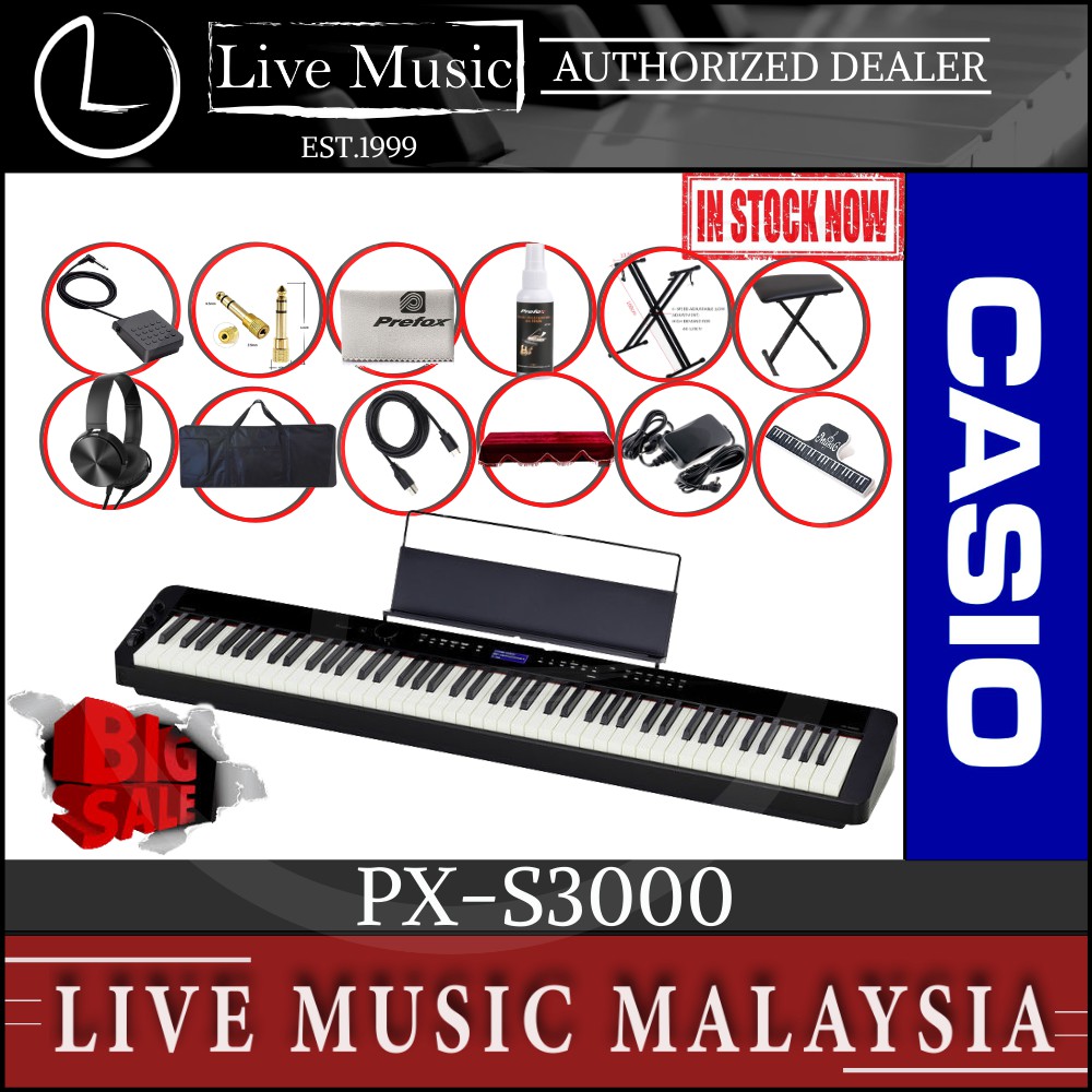 Casio Px S3000 Keys Digital Piano Big Sale With Bench Bag Keyboard Stand Damper Pedal Pxs3000 Px3000 Shopee Malaysia