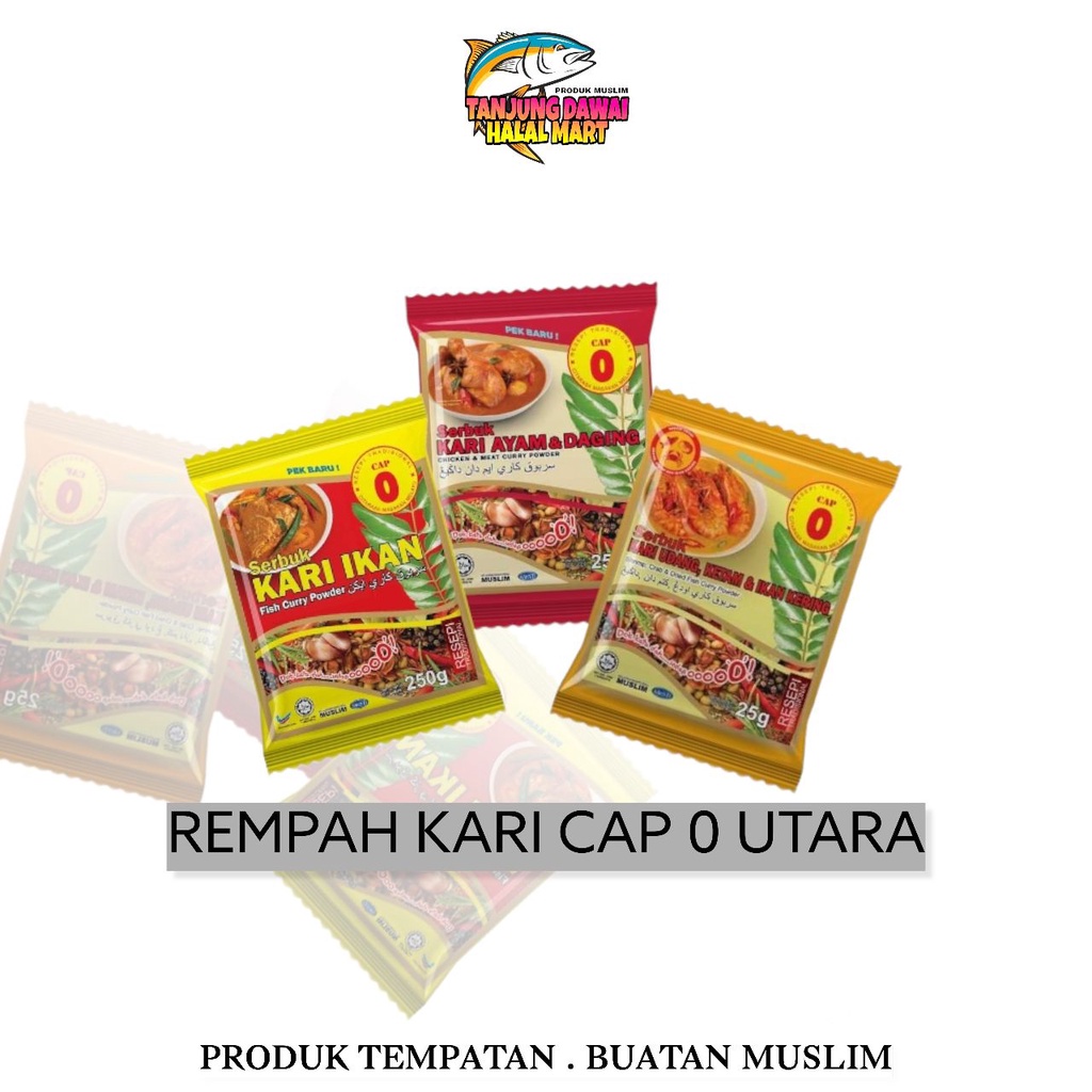 Cap O Rempah Serbuk Kari Curry Ikan Ayam Dan Daging 25 Gram Ready