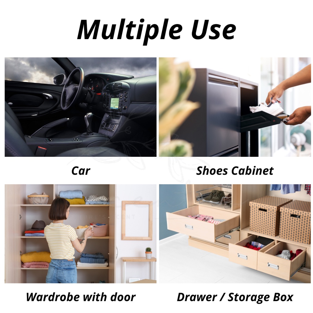 escenteo Car Perfume Wardrobe Fragrance Shoe Rack Air Fresheners Pewangi Kereta Tahan