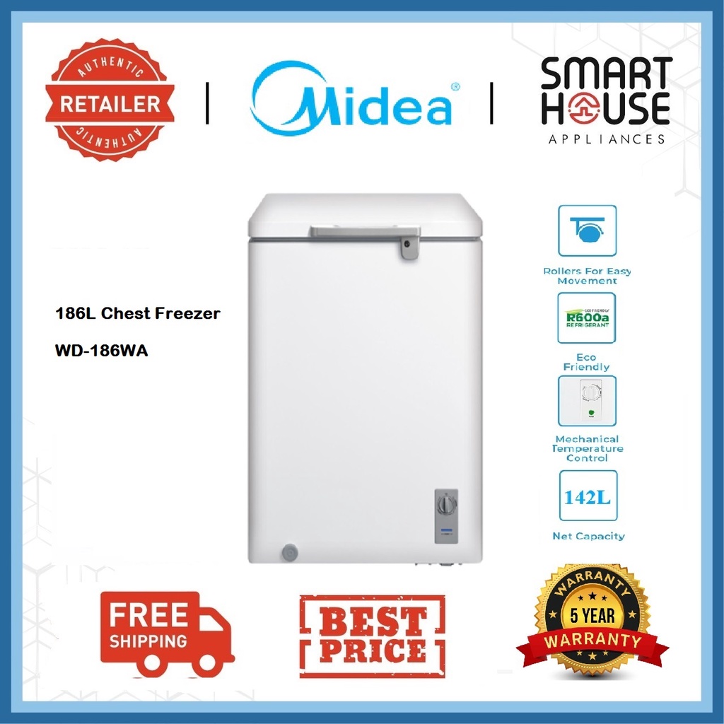 MIDEA Chest Freezer WD186WA New Model WD186WA 142L Shopee Malaysia