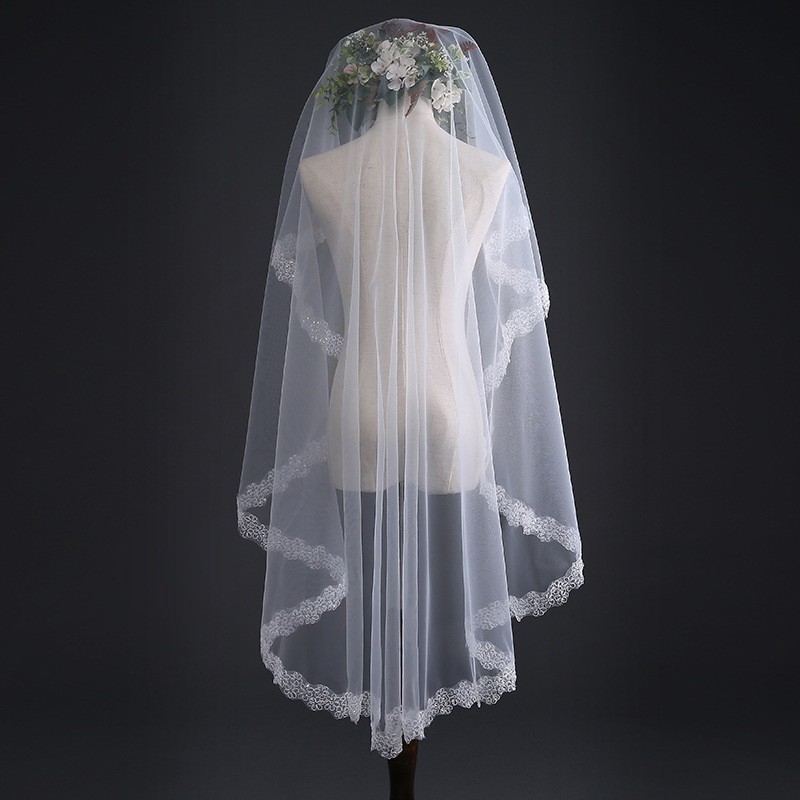 Buycycle Bridal Veil White Squin Bridal Veils For Weddings No Comb Shopee Malaysia