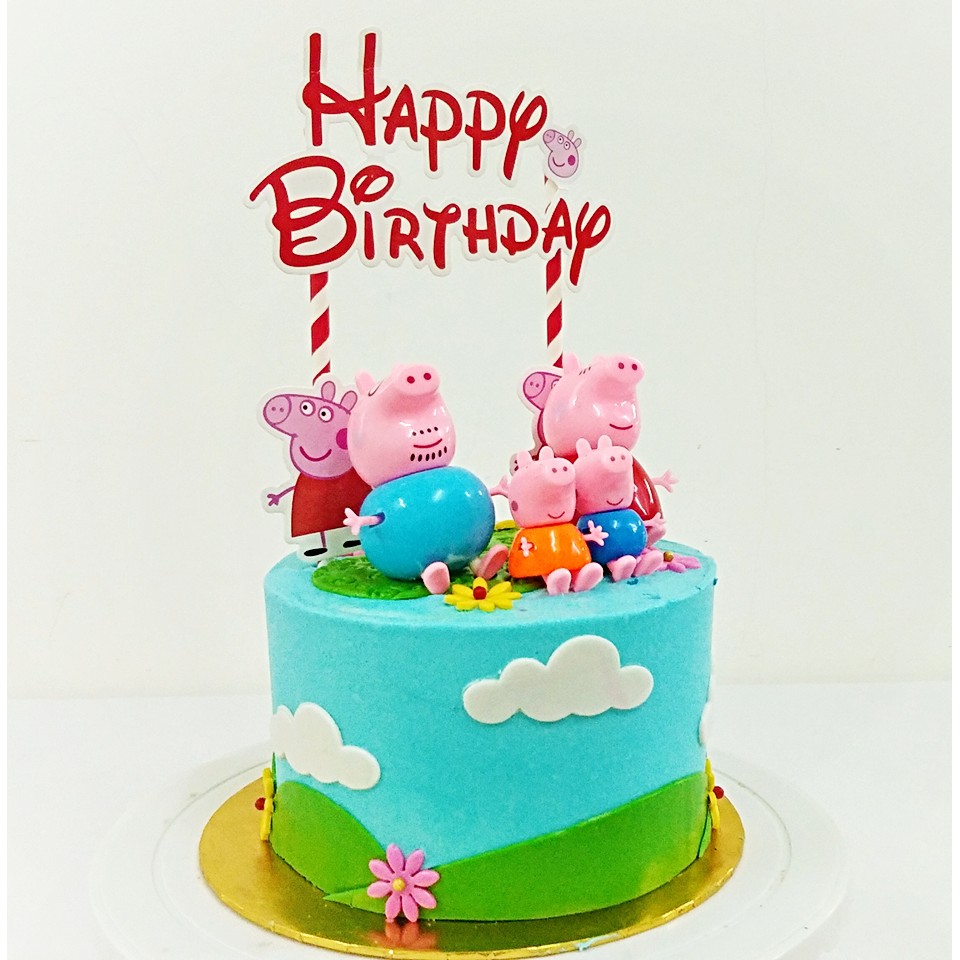 Peppa Pig Buttercream Cake Shopee Malaysia