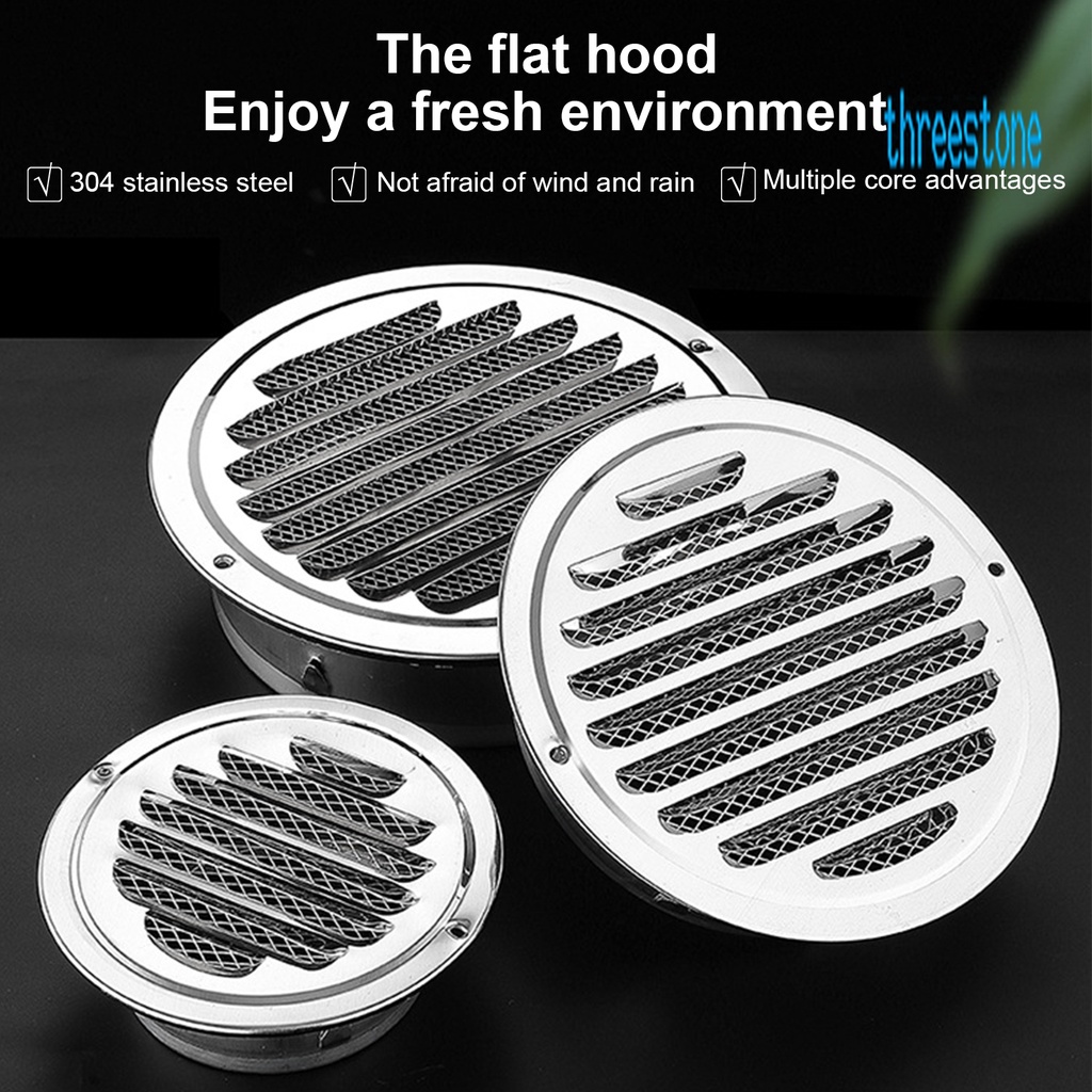 [Jiajia Department Store] H Thickened 304 Stainless Steel Hood Vent Flat Head Grille Exterior Wall Round Outdoor Exhaust Cover Range Hood Air Outlet