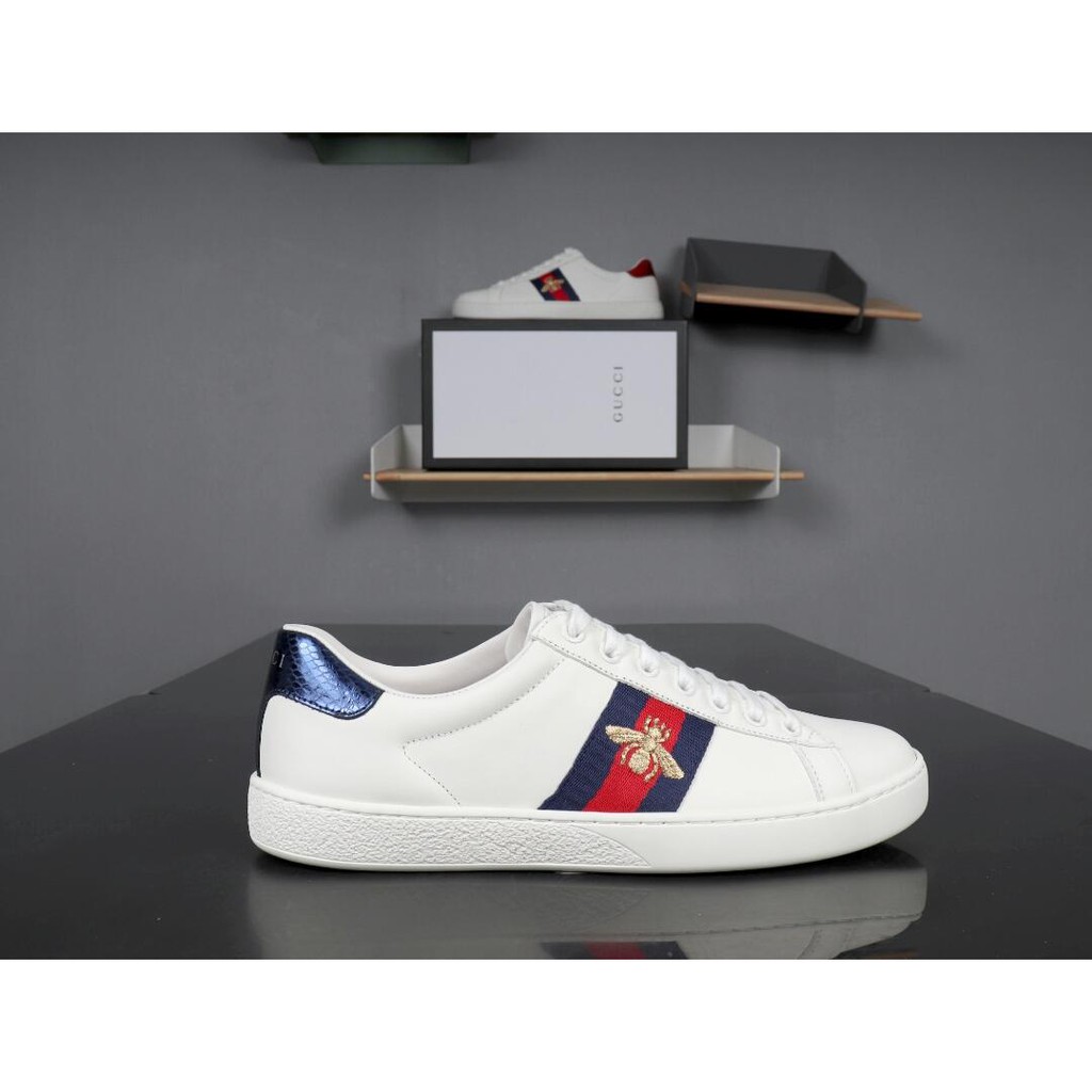 red white and blue gucci shoes