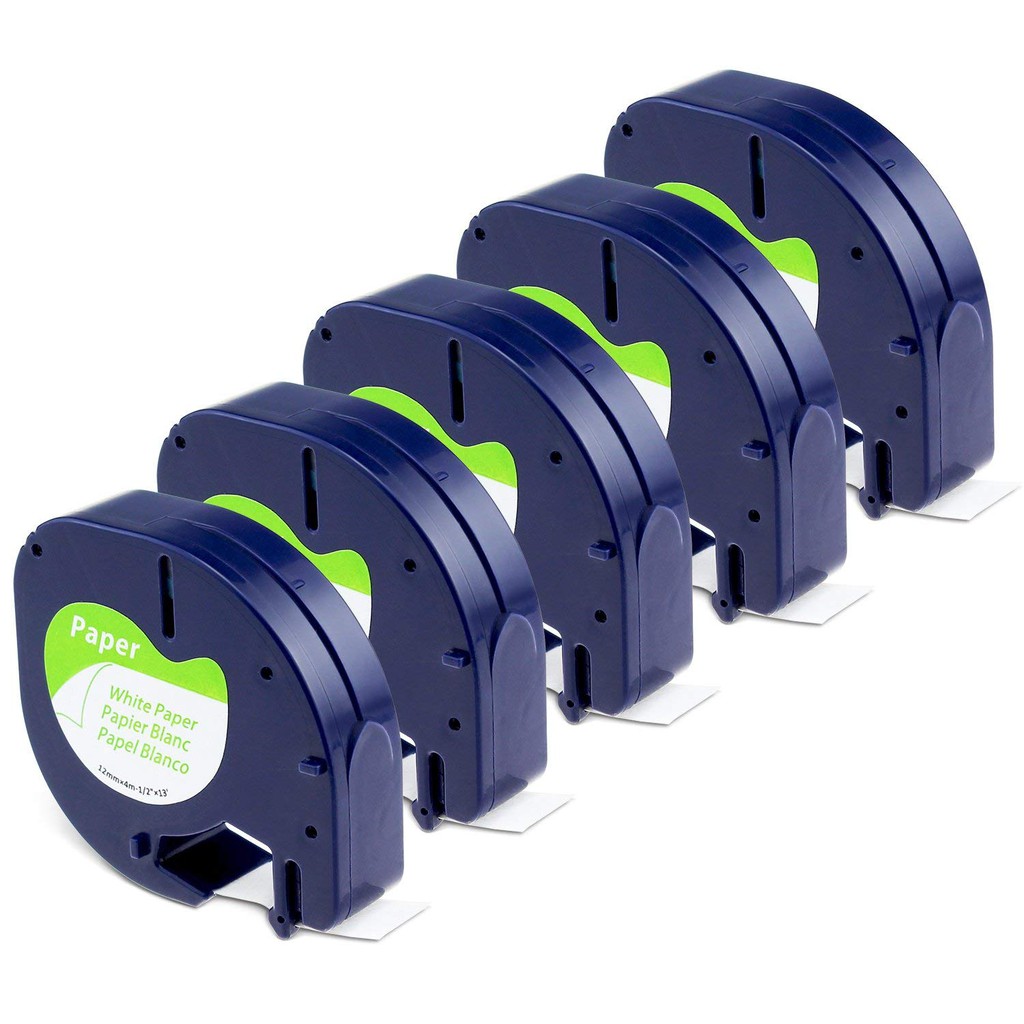 5Pcs Paper Labeling Tape Compatible DYMO LetraTag LT100H LT100T Plus