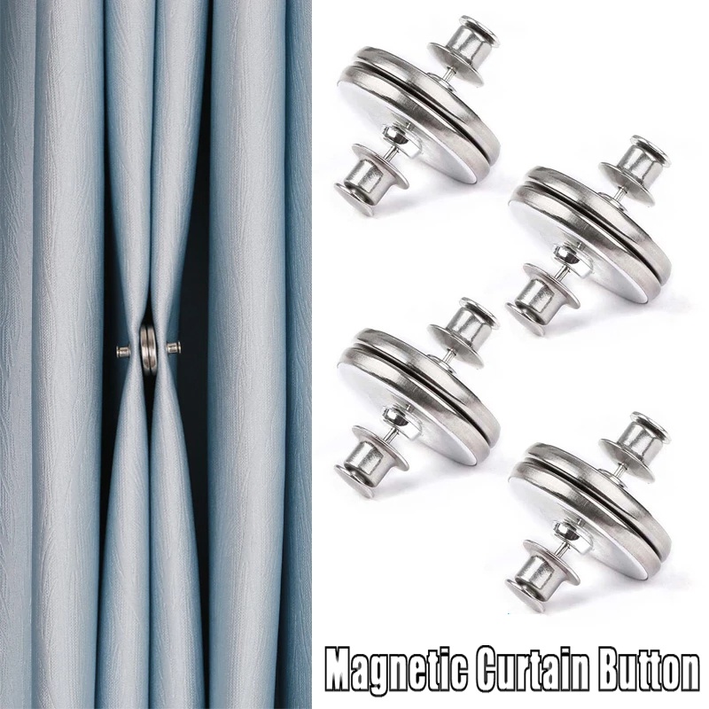 1Pair Magnetic Curtain Clip/Detachable Free Punching Magnet Buckle /Metal  Curtains Button/For Curtains Clothing DIY/Home Accessories | Shopee Malaysia