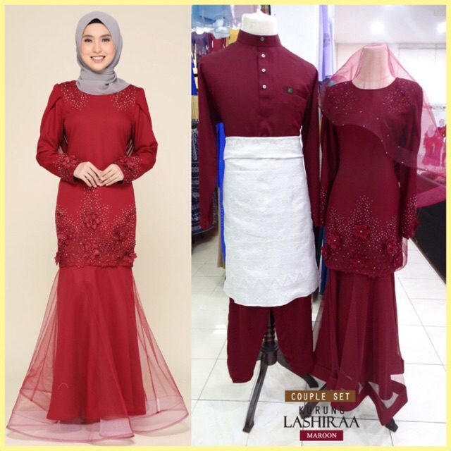  BAJU  AKAD NIKAH TUNANG  SEDONDON COUPLE LACE KURUNG NET 