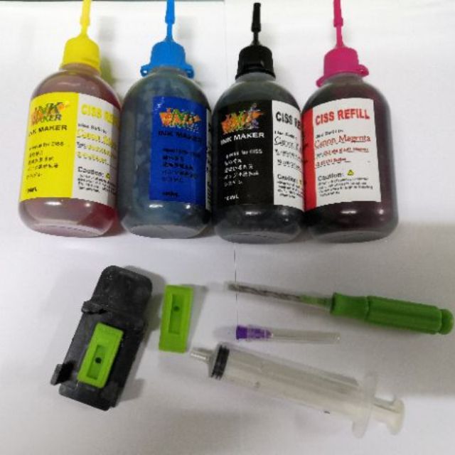 Canon refill tools (full set) for ink cartridge with syringe and drill