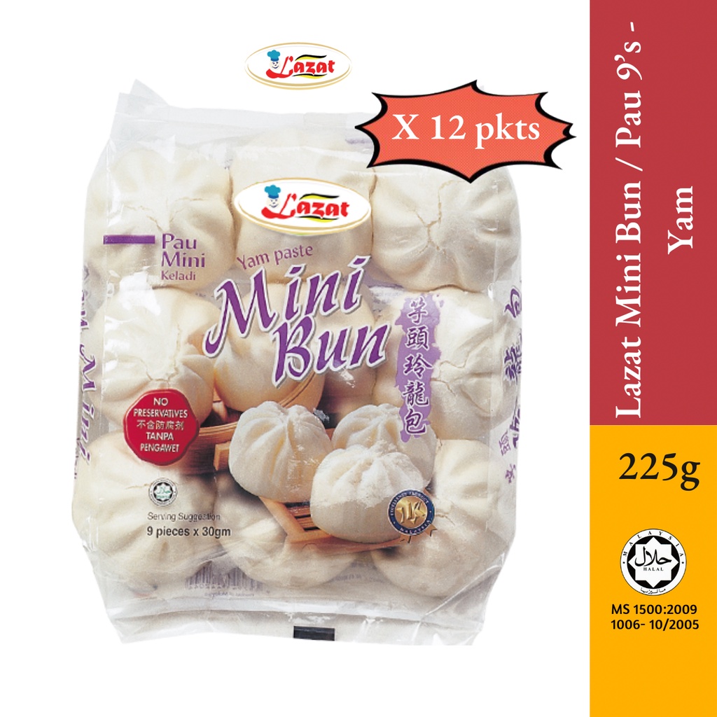 Lazat Mini Bun / Pao/ Pau Yam (225g x 12Packets x 9pcs) Shopee Malaysia