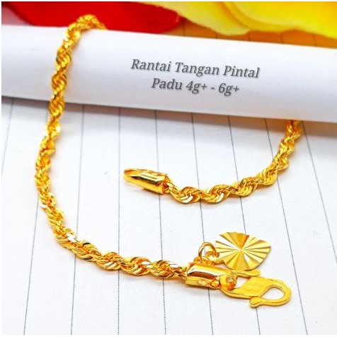 Emas 916 Rantai Tangan Pintal Padu 4g 7g