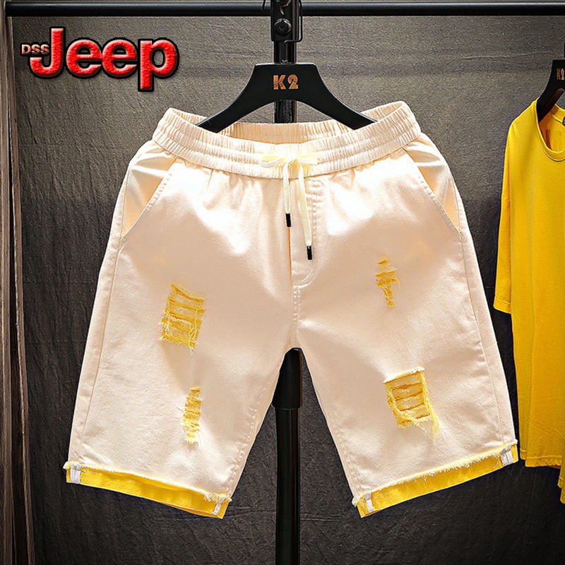 yellow jean shorts mens