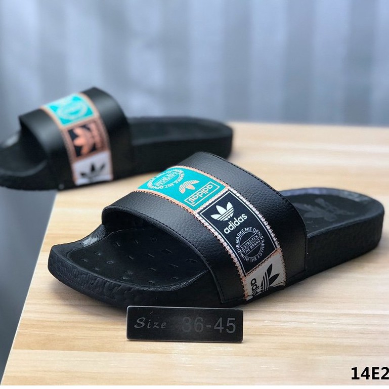 flower adidas slides