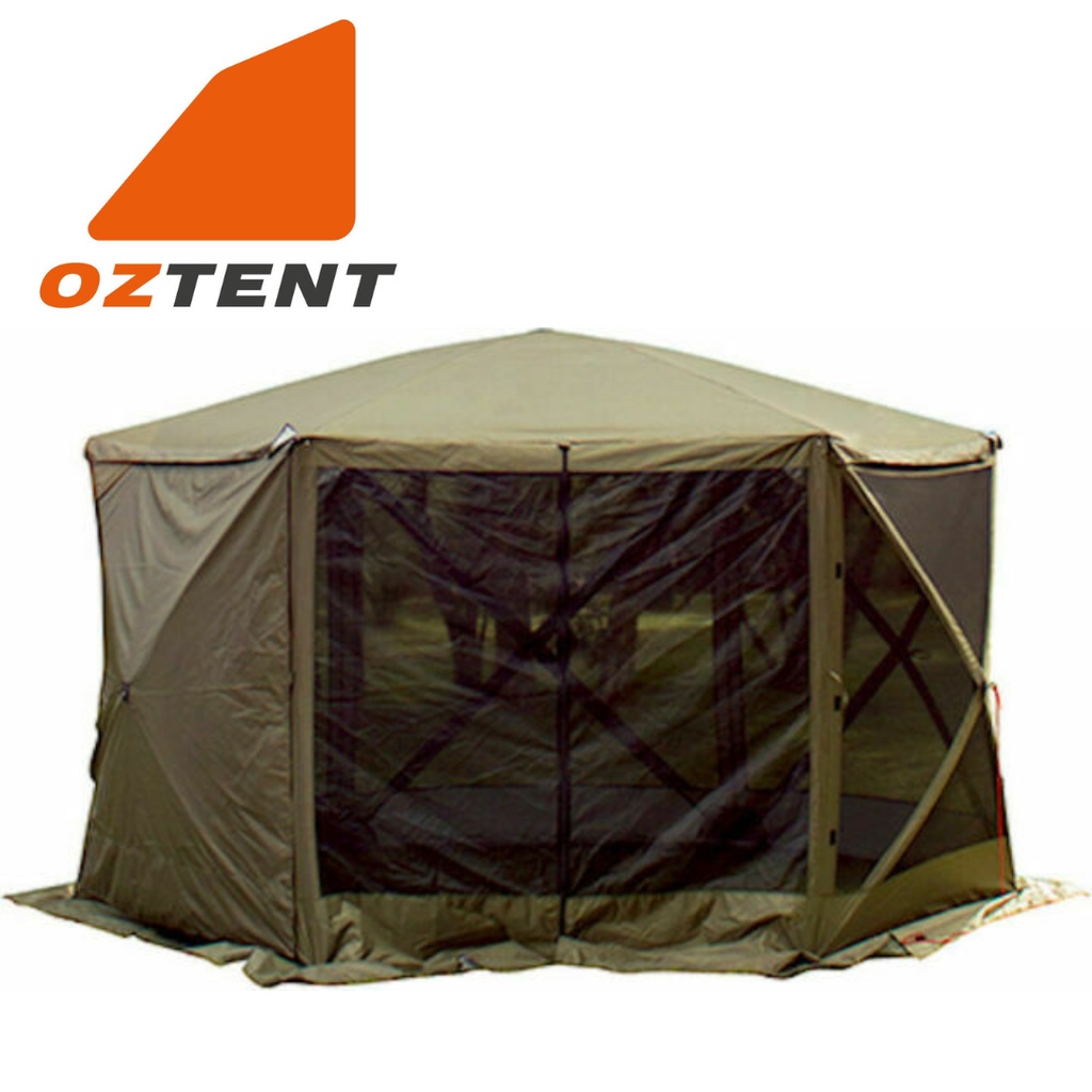 (READY STOCK) Oztent Screen House Hex Room 3m x 3m. Instant Up Pop Up Event Beach Shelter Shade