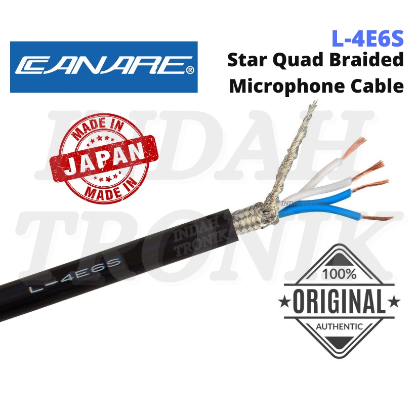 [ 1 meter ] CANARE L-4E6S Star Quad High Performance Balanced Audio Microphone Cable L4E6S (Per Meter)