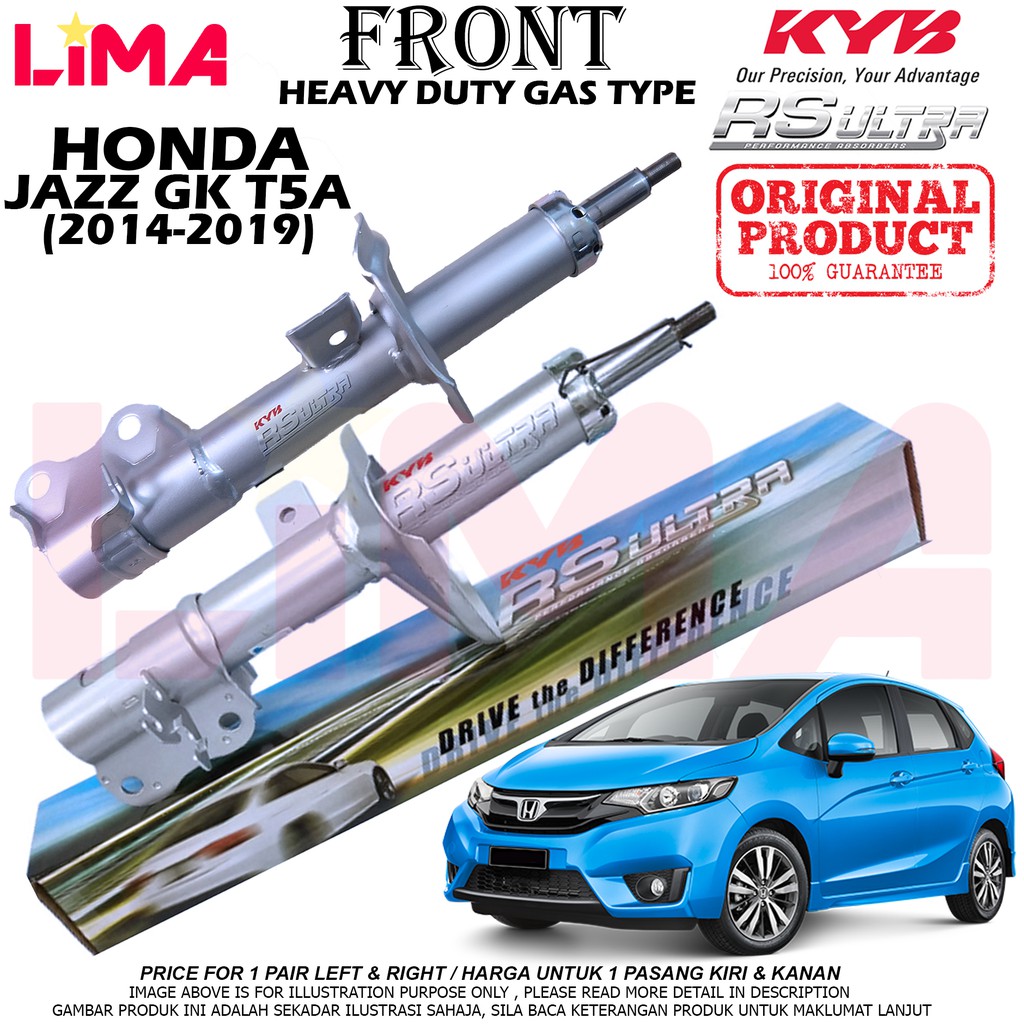 1 Pair Honda Jazz Gk T5a Front Shock Absorber Rs Ultra Heavy Duty Kayaba Kyb Original 2014 2019 Shopee Malaysia