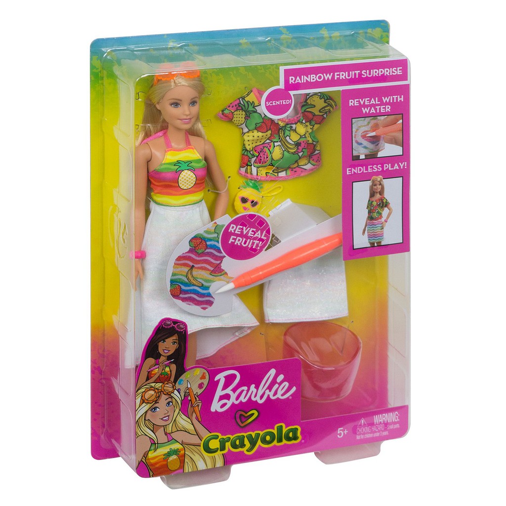 barbie crayola rainbow fruit surprise