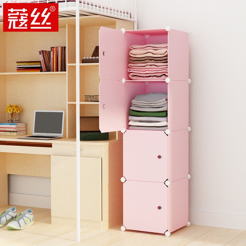 Bedroom Simple Single Wardrobe Dormitory Assembly Storage Cabinet