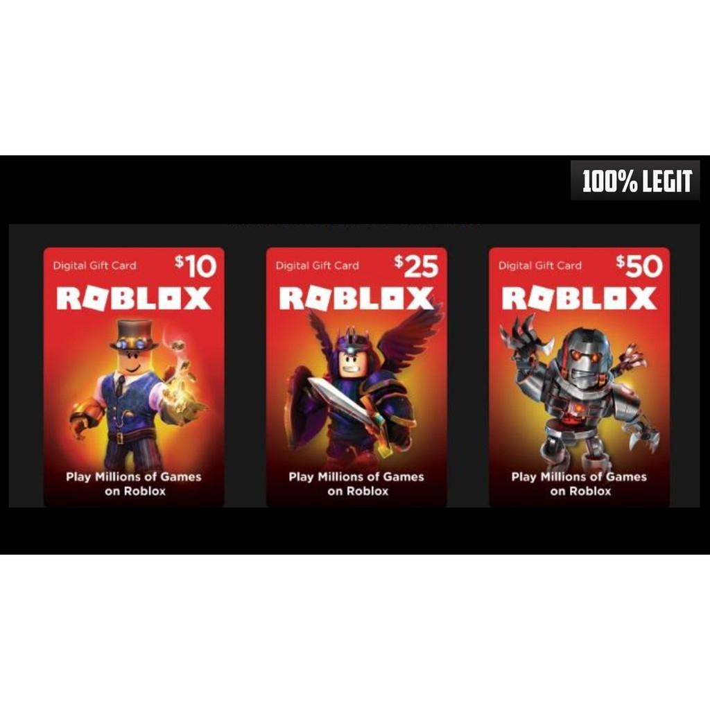 Global Original Roblox Game Cards Code 10 50 Credit 800 10000 Robux Instant 1000 Legit Shopee Malaysia - roblox redeem gamecards