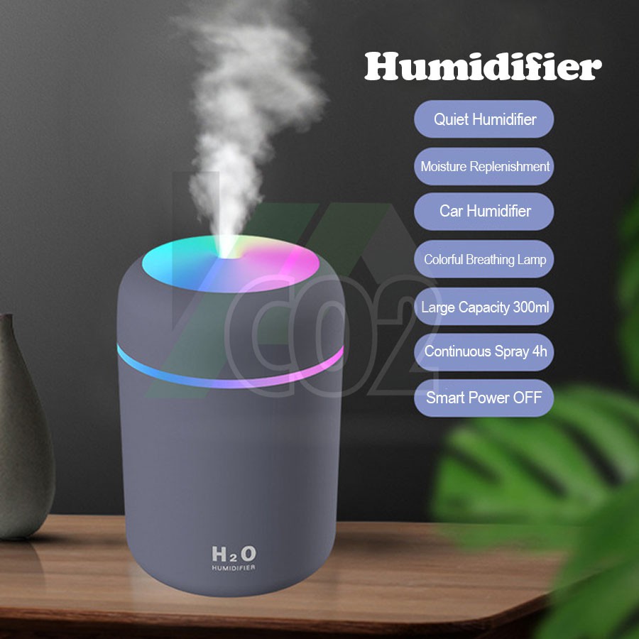 Color Cup Humidifier Usb Diffuser Home Office Car With Rainbow Led Light Humidifier Korean Mini Color Cup Shopee Malaysia