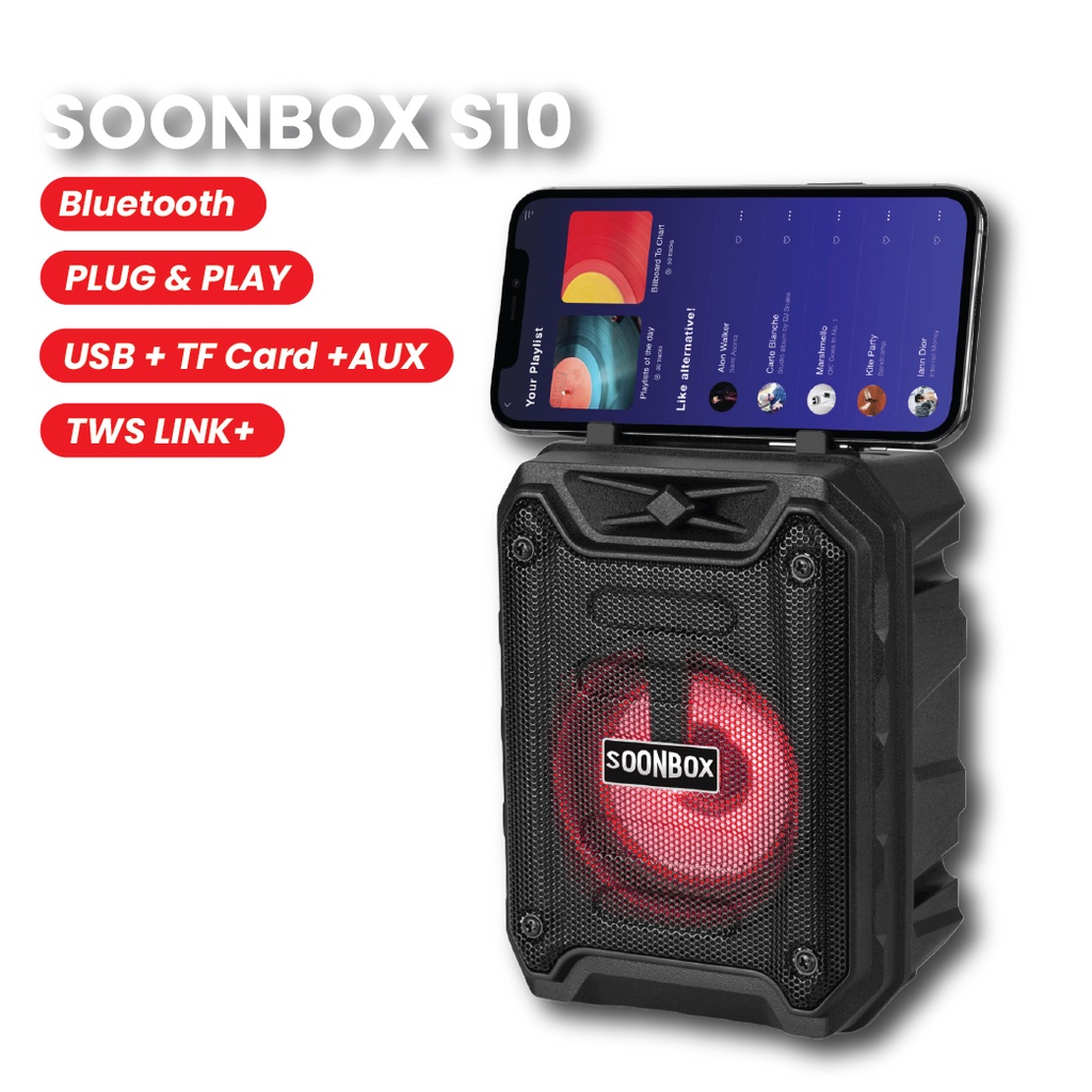 SOONBOX S10 Wireless Bluetooth 3 Inch Portable Speaker with Mic