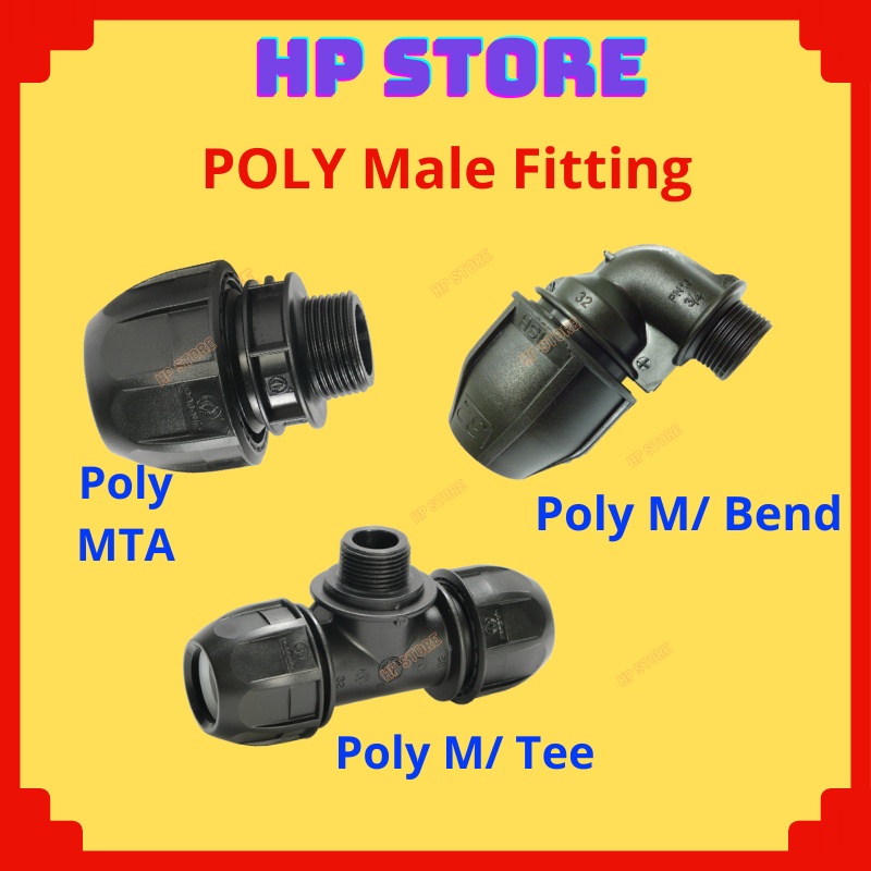 HDPE / POLY / PP FITTINGS POLY PIPE FITTINGS 20mm 25mm 32mm Poly MTA