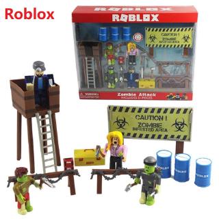 Roblox Building Blocks Zombie Attack Set Virtual World Games Robot Action Figure Shopee Malaysia - roblox zombie prison