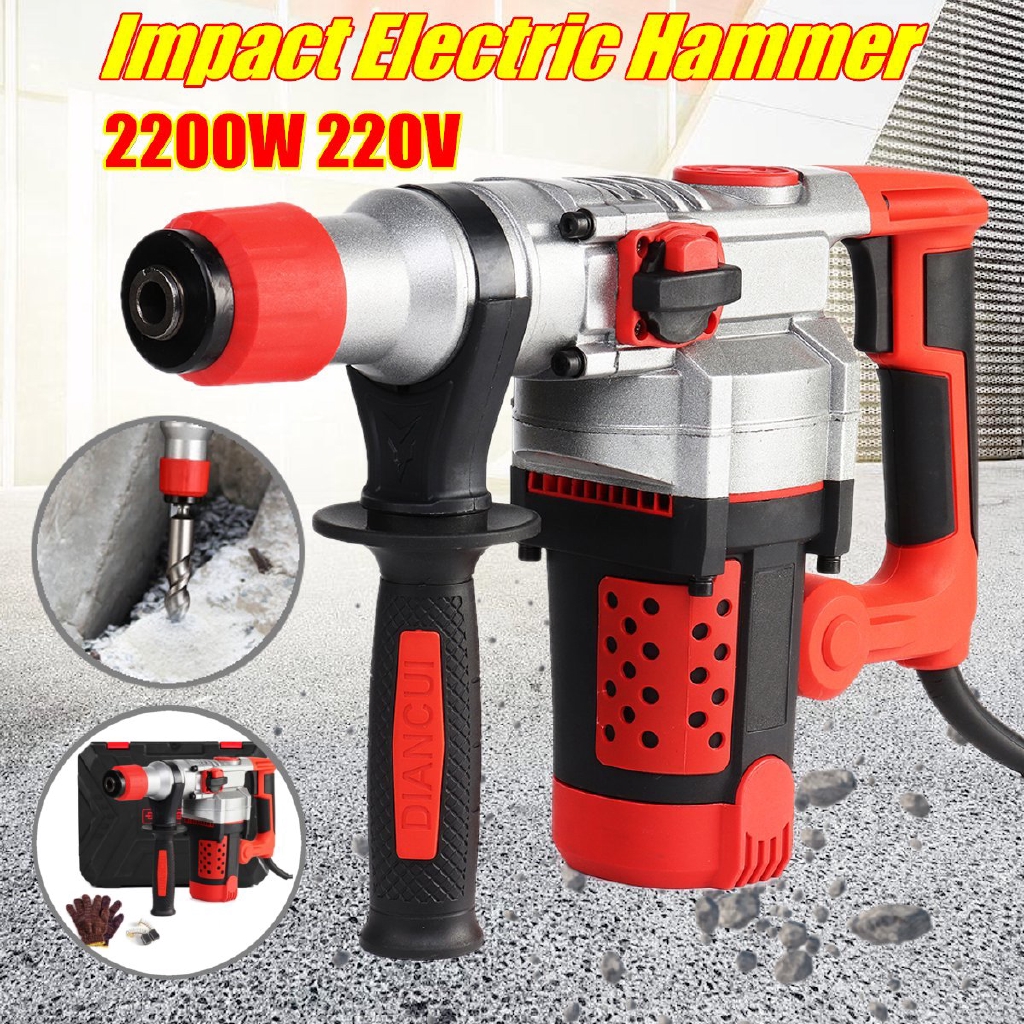 2200W Demolition Rotary Jack Hammer Impact Drill Electric Concrete
