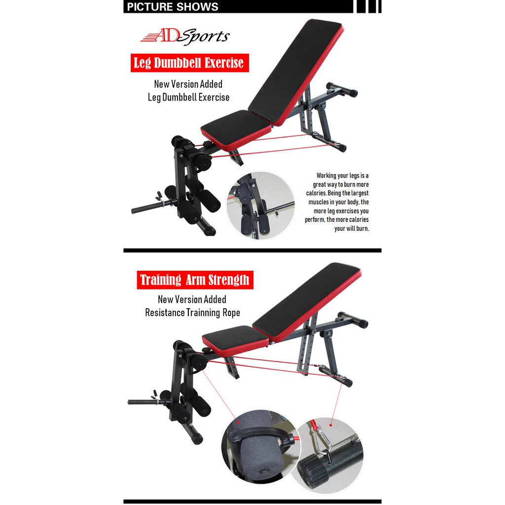 ADSports F4 LATEST Gym ABS Six Pack Care Sit Up Fitness Exercise Bench