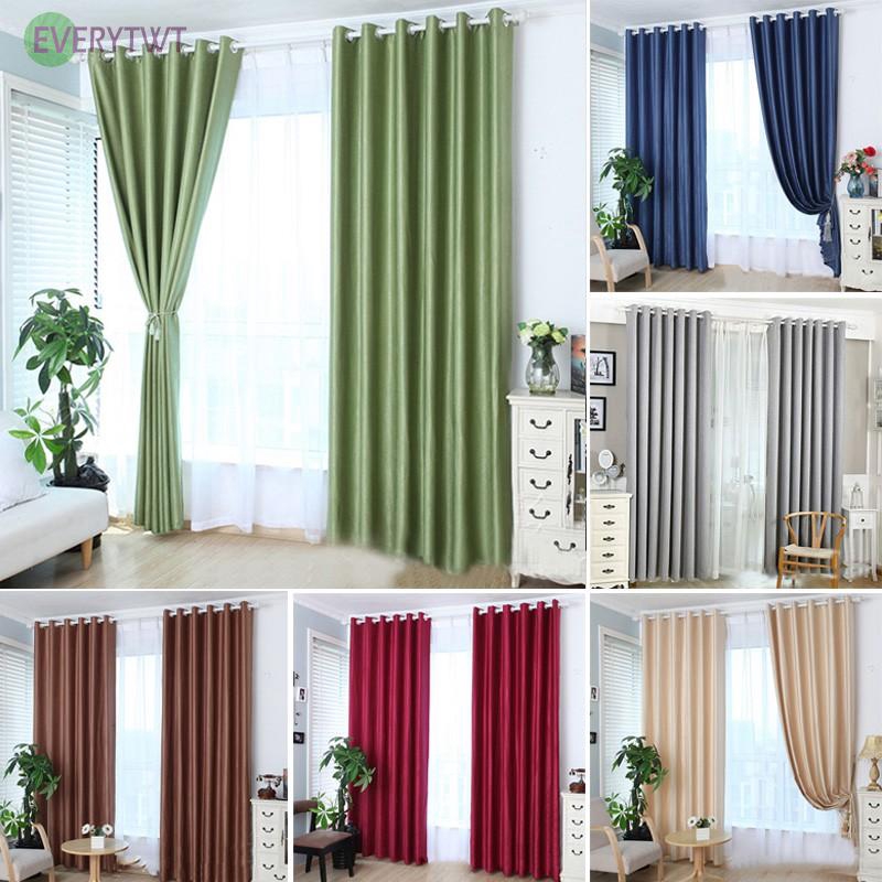 Ever Cotton Linen Block Light Curtain Bedroom Door Window Drape Curtains