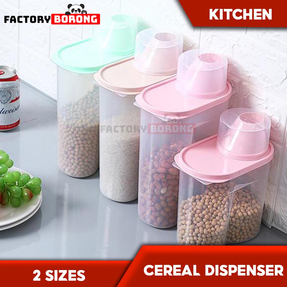 FB Airtight 100% Sealed Pour Spout Rice Bean Cereal Storage Container Dispenser with Cup