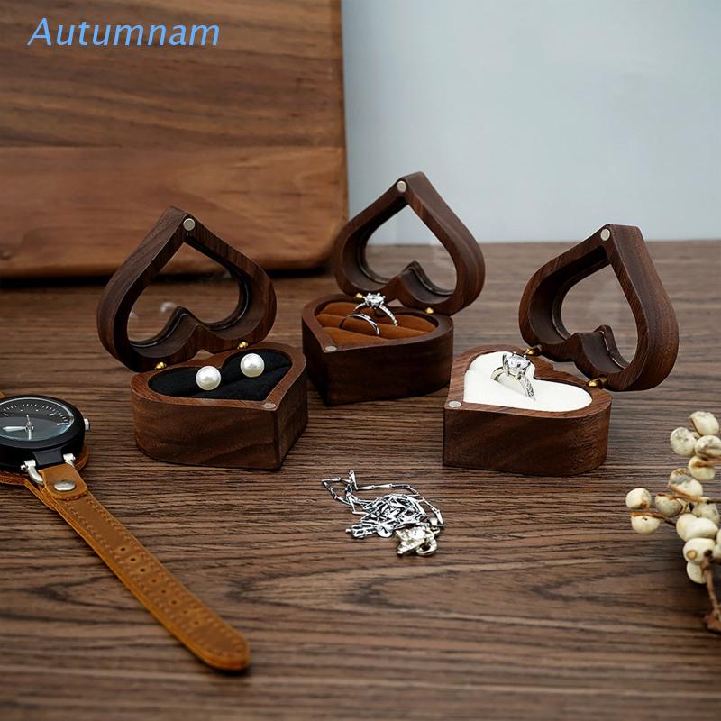 AUTU Ring Storage Box Wooden Box Proposal Engagement Wedding Ceremony Birthday Gift