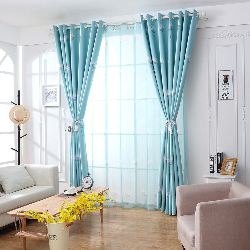 Dandelion Patterns Long Window Door Curtains Living Room Bedr Nice Burang Shopee Malaysia