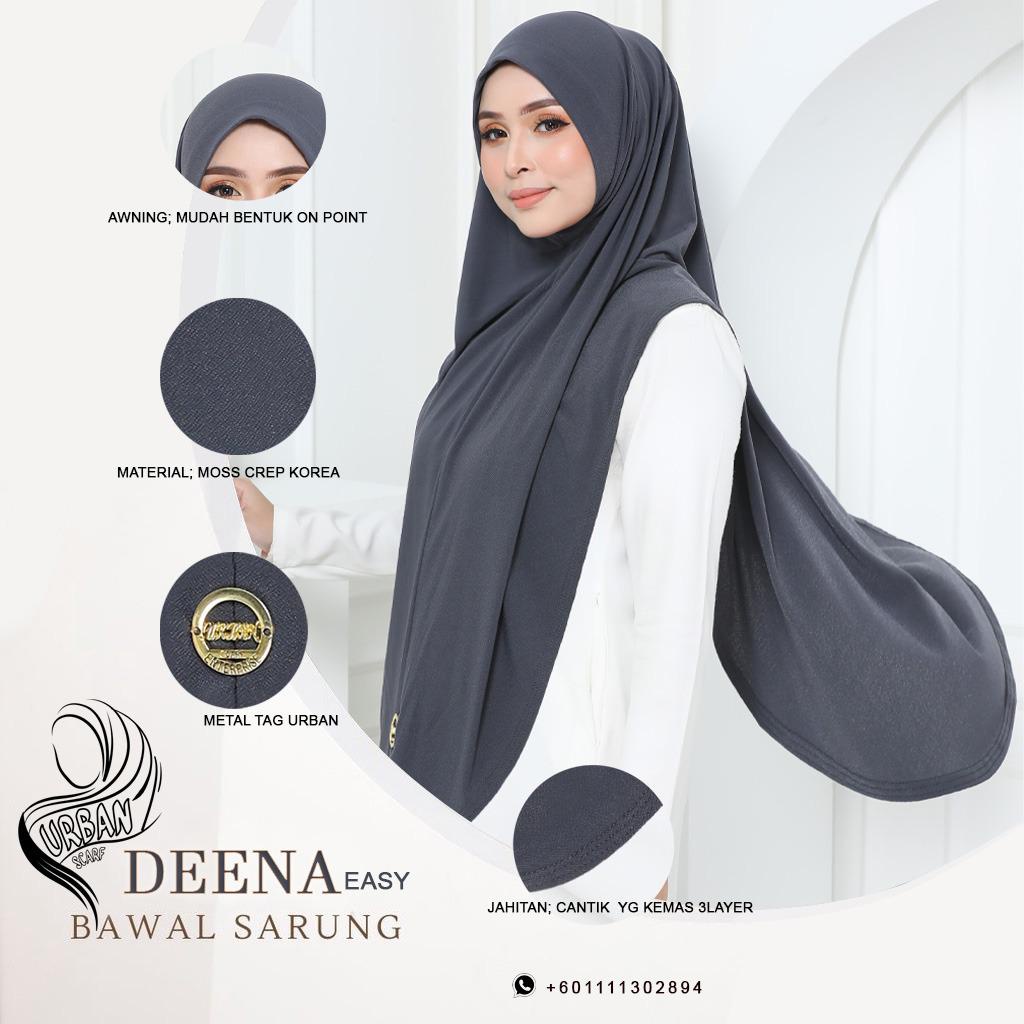 Urban scarf Tudung Labuh Sarung Deena Plain Easy Bawal Sarung Labuh Khimar Hijab