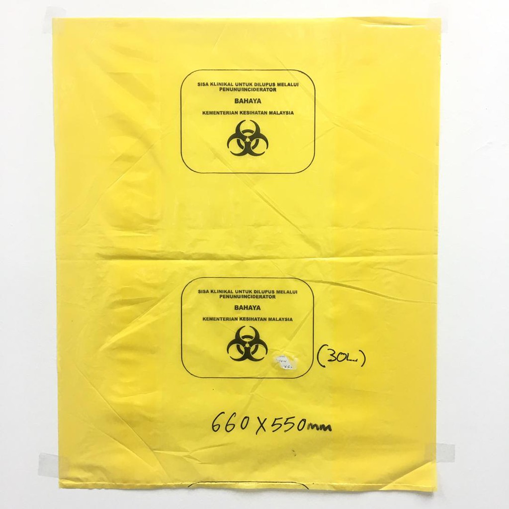 Bio Hazard Yellow Plastic Bag 30L Shopee Malaysia