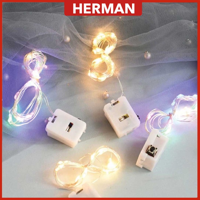 HERMAN - 3Modes LED String Fairy Lights Battery Included (1/2/3M)/3种模式切换钢线灯串 Flower Decoration Present Box Light