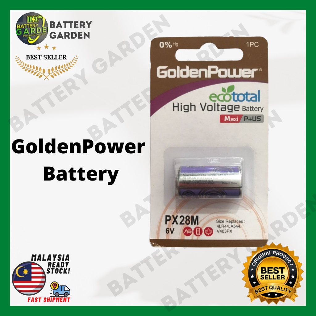 476A High-Voltage Alkaline 4LR44 / 4X LR44 / PX28A / PX28M 6V By Golden ...