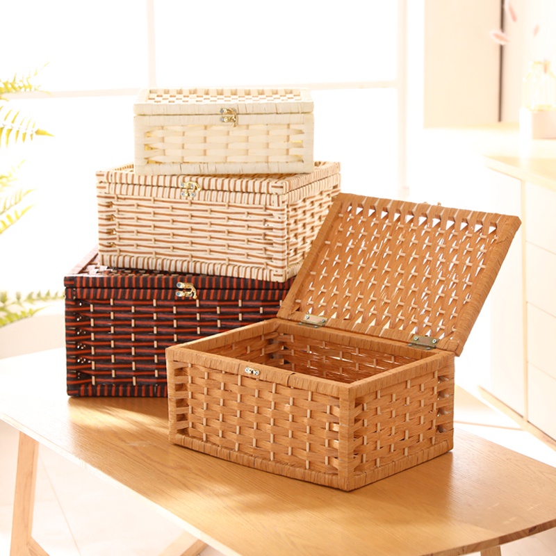 🔥🔥🔥(Ready stock) Large Handmade Rattan storage basket Storage Box with