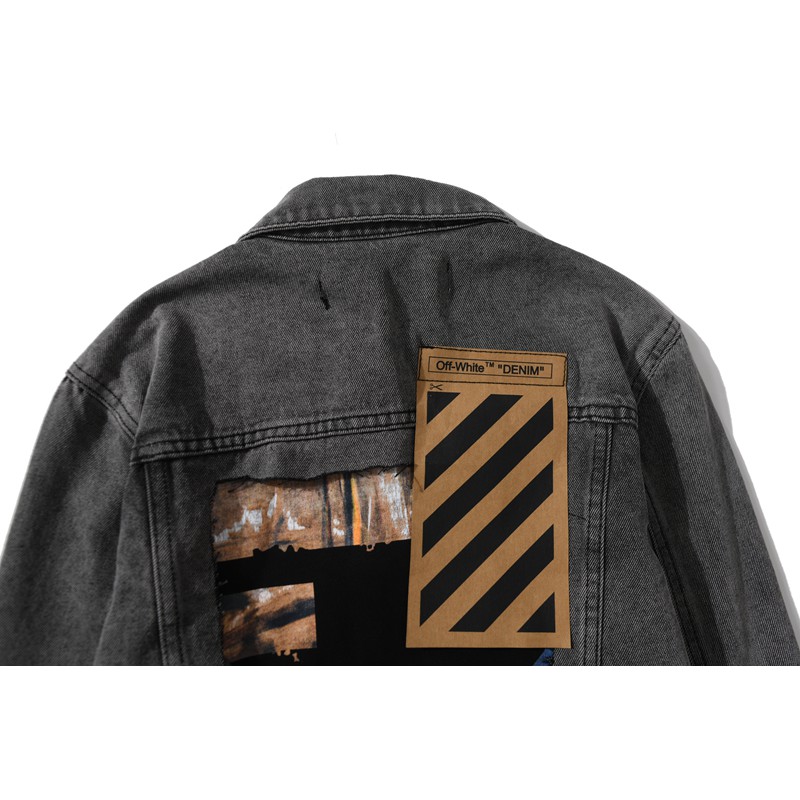 off white oil painting denim jacket