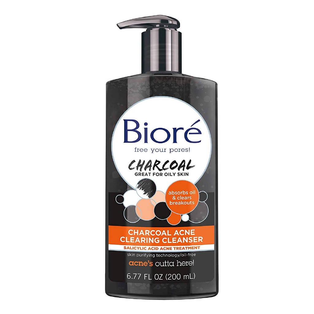 Biore Charcoal Acne Clearing Cleanser for Oily & Acne Prone skin, 6.77