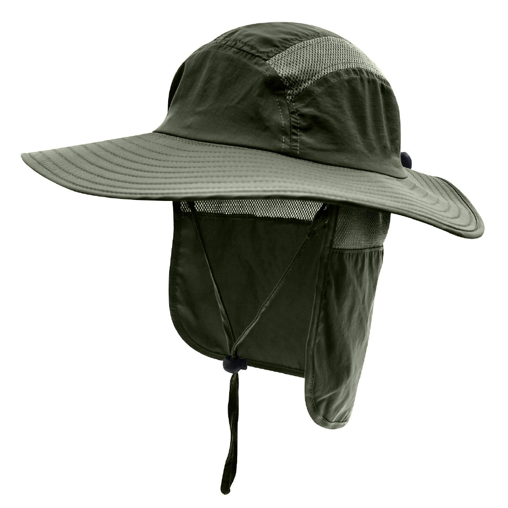 mens sun hat with neck flap