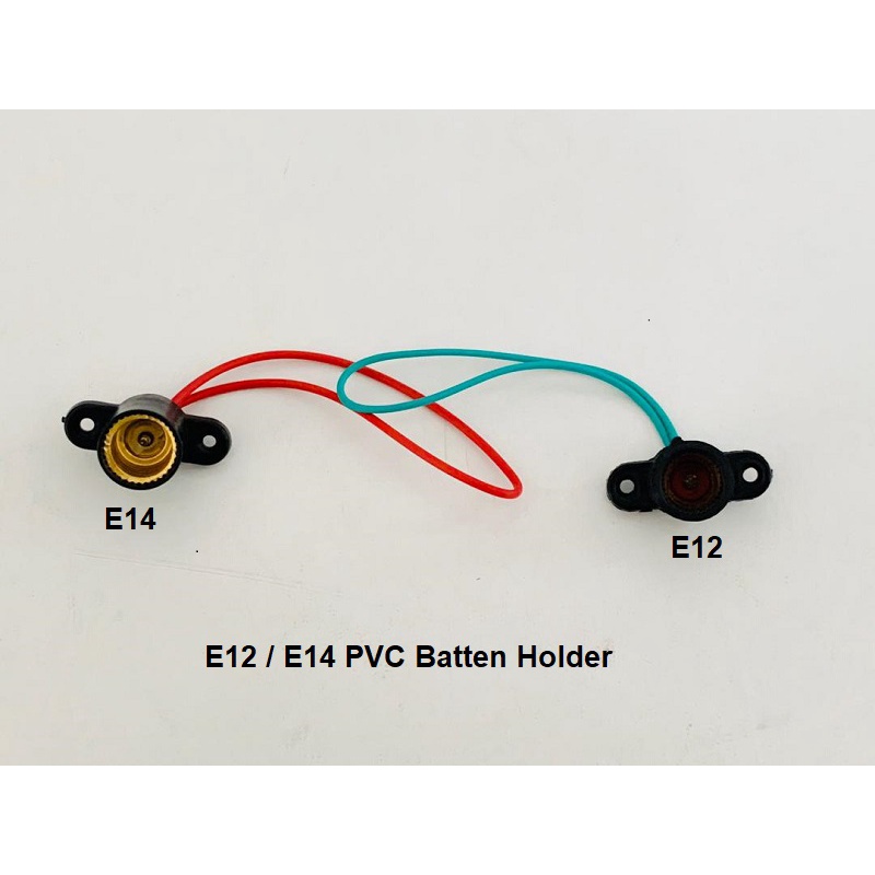 E12 / E14 Batten Holder Bracket c/w Wire E14 E12 Lamp Holder c/w Wire
