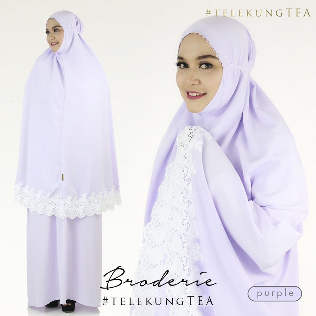 Telekung Tea - The Broderie Telekung  Shopee Malaysia