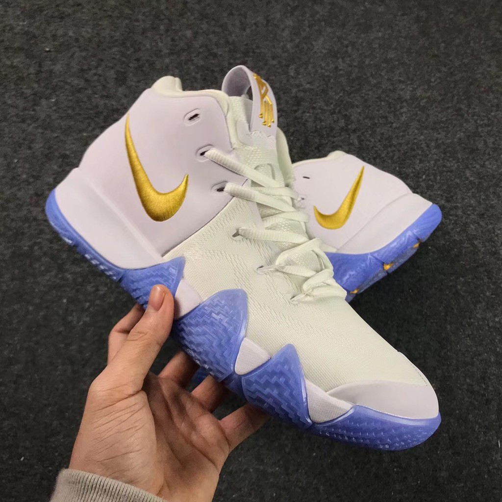 white and gold kyrie 4