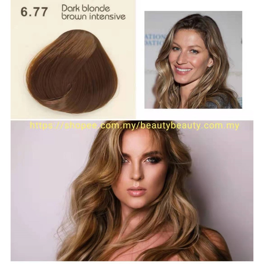 6/77 PEWARNA RAMBUT dark blonde brown intensive 深亞麻棕色 HAIR DYE COLOUR 100ml  | Shopee Malaysia