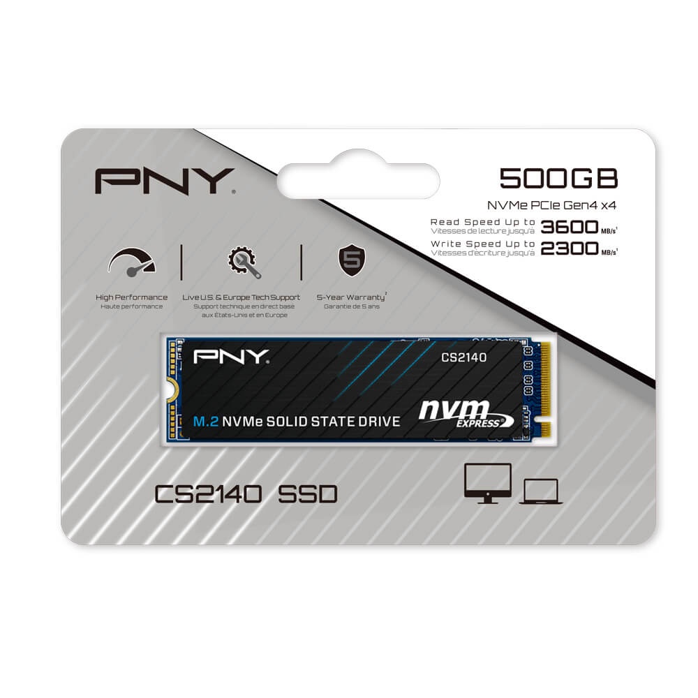PNY CS2140 M.2 2280 NVMe Gen4x4 SSD / 500GB / 1TB