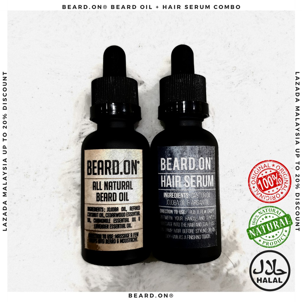 Beard On Beard Oil Hair Serum Original Bundle Package 2