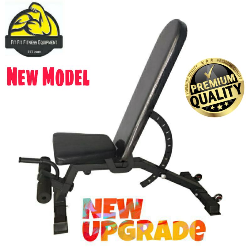 003 GYM BENCH Semi Commercial [Adjustable Flat, Incline & Decline] Dumbbell Chair Fitness Exercise (READY STOCK )