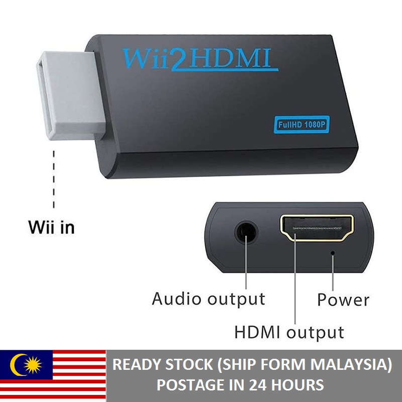 Wii To HDMI Converter Wii2HDMI Adapter With Audio 1080P HD 3.5mm Audio ...