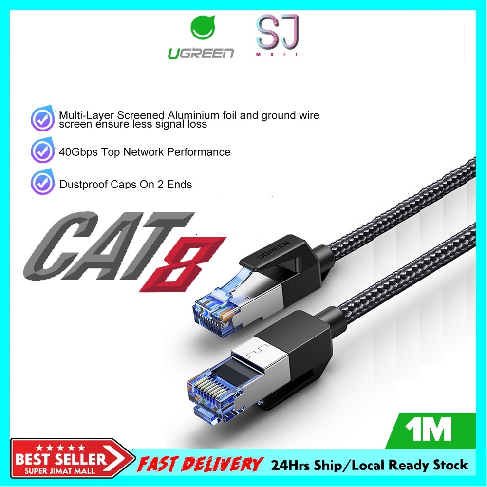 UGREEN Cable CAT8 40Gbps CAT 8 Networking Nylon Braided